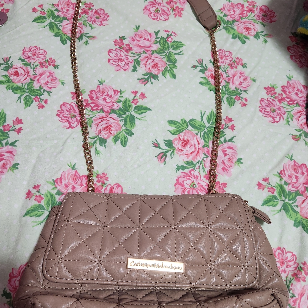 Catherine Malandrino Quilted Tan Crossbody Bag